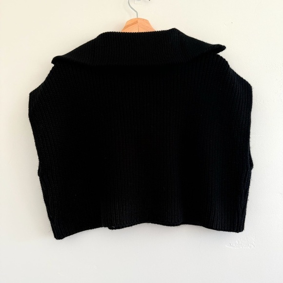 Zara Black Sleeveless Knit Top with Zipper size S - Picture 4 of 8